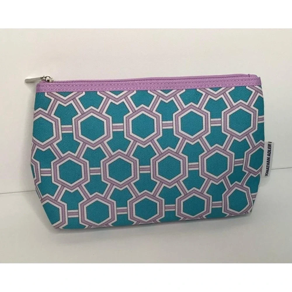 Jonathan Adler Clinique Makeup Bag Set Floral Geometric‎ Cosmetic Pouches Travel